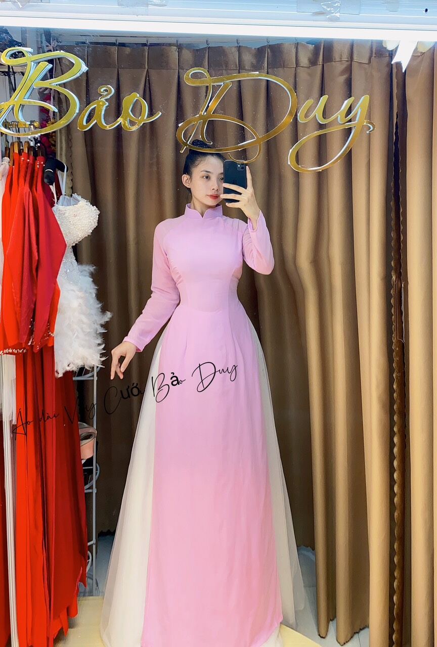 Áo dài lễ tân trơn 4 tà nhiều màu có bigsize