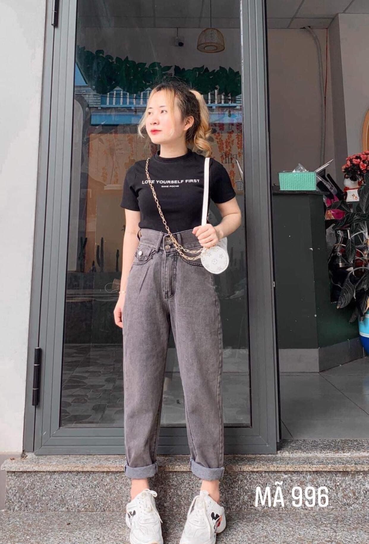 👉🏿BAGGY JEANS LƯNG CAO 2 NÚT TÚI NẮP