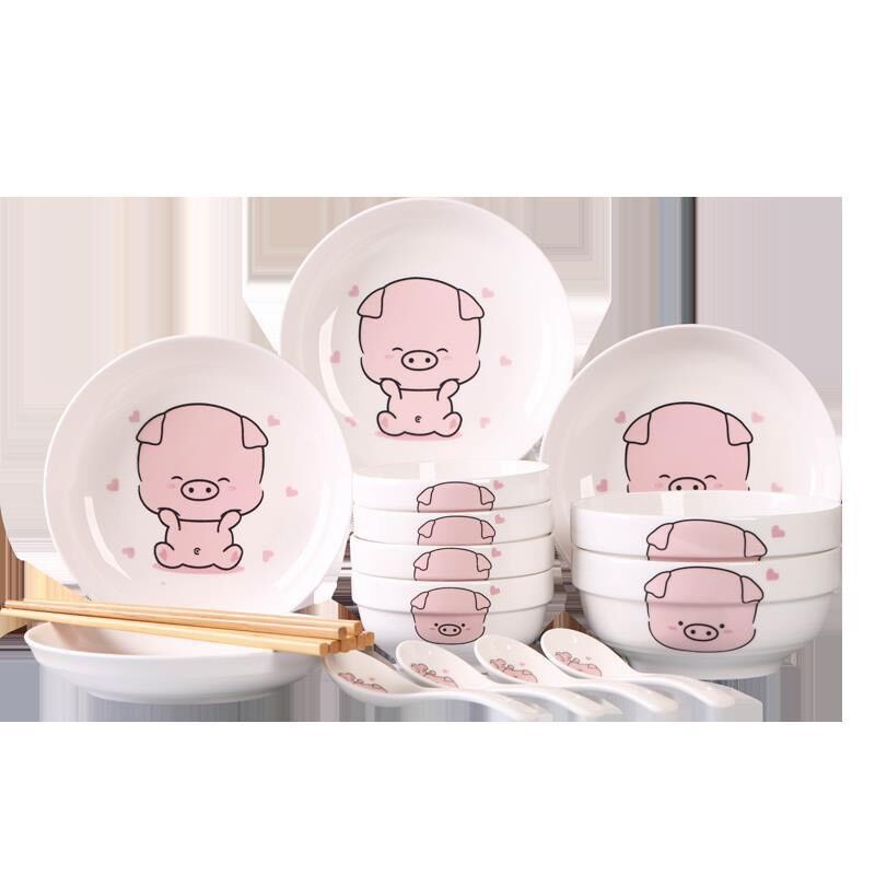 Bộ bát đĩa chén sứ cao cấp 14 món bằng sứ men đẹp