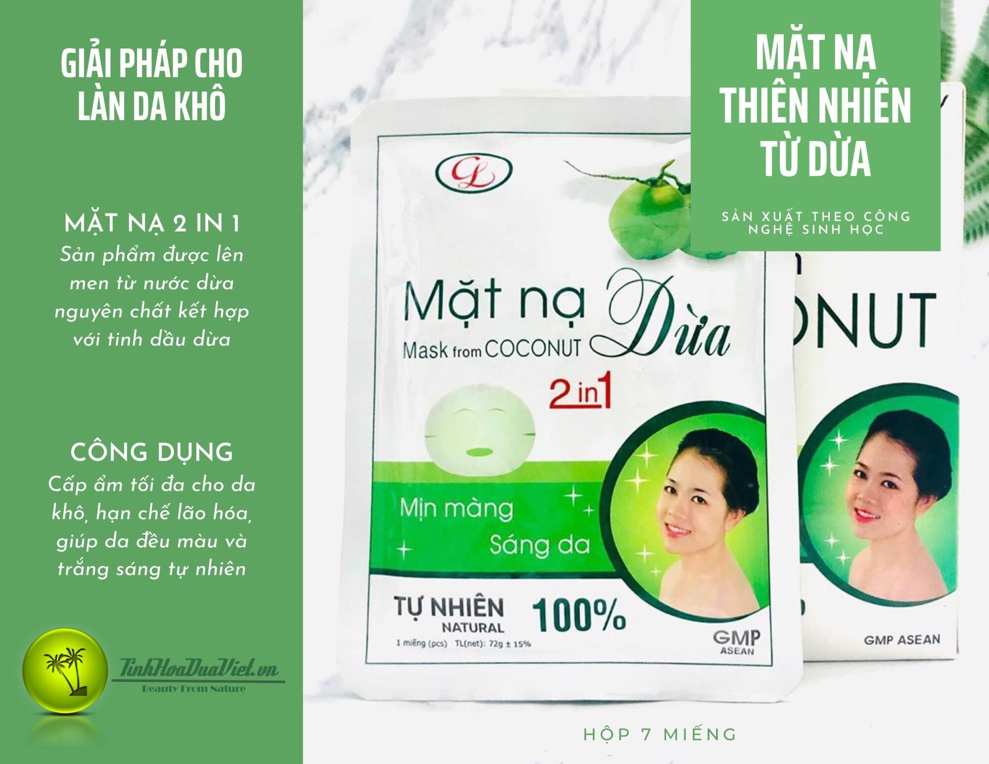 Cuu long coconut mask 2in1