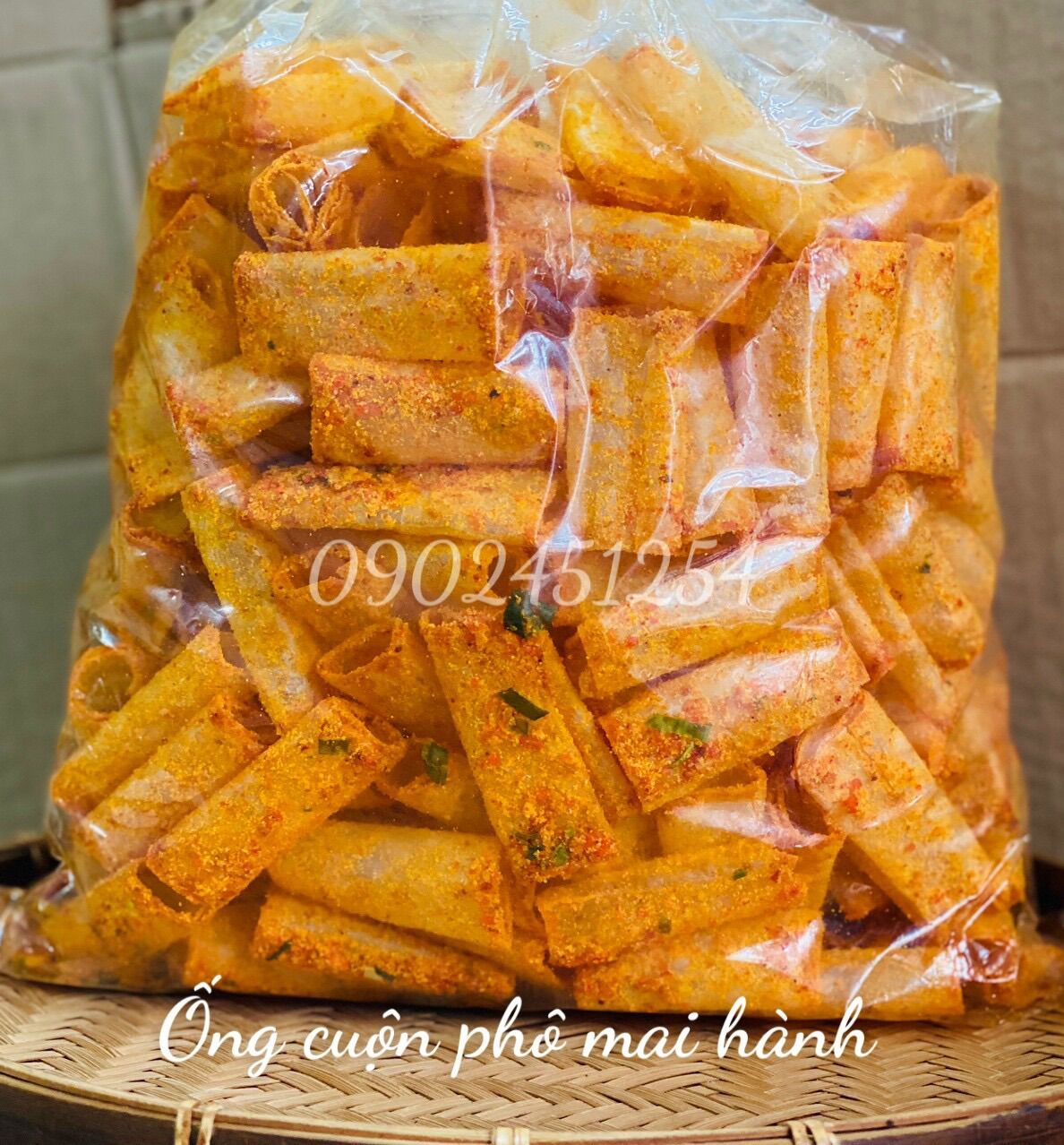 Hcm - 500g bánh tráng ống cuộn phô mai hành tây ninh