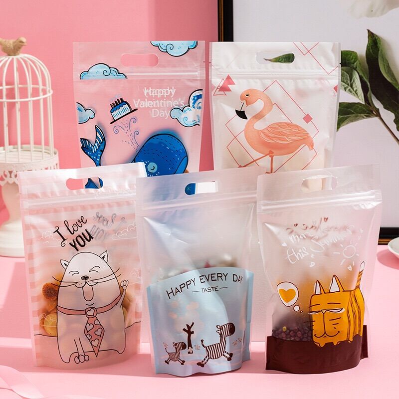 Túi zip đựng bánh kẹo loại 200gr ( 1 set một mẫu )