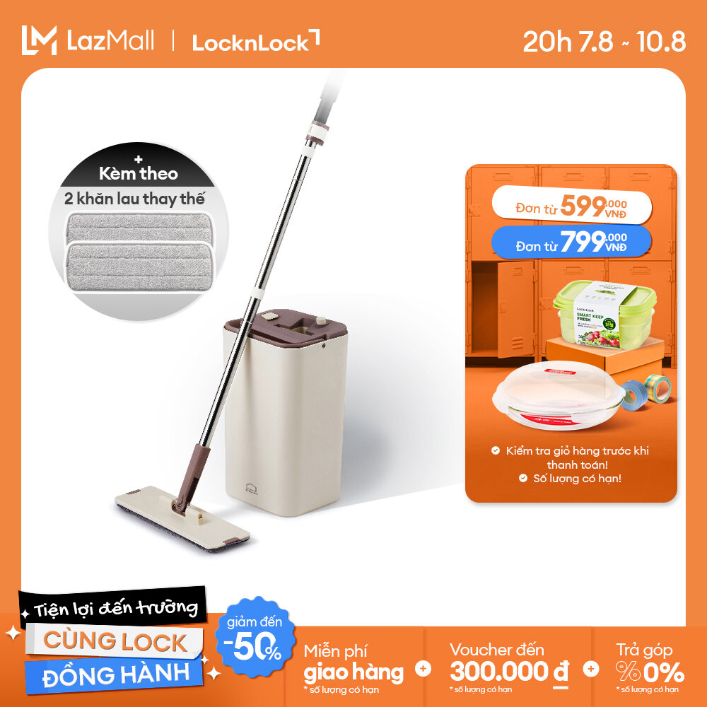 Etm471 - Squeeze Flat Mop Lock&Lock Mop Set - High Quality Material, Light Weight, Cleans and Dries Quickly - Genuine Product
