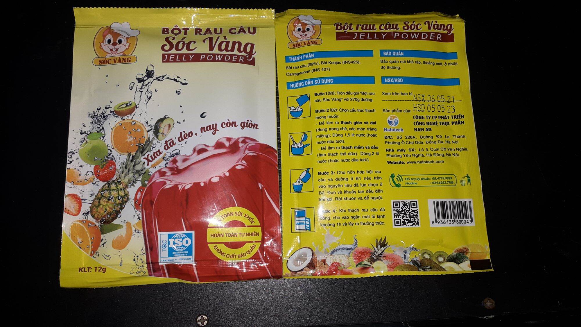 Bột rau câu sóc vàng gói 12g