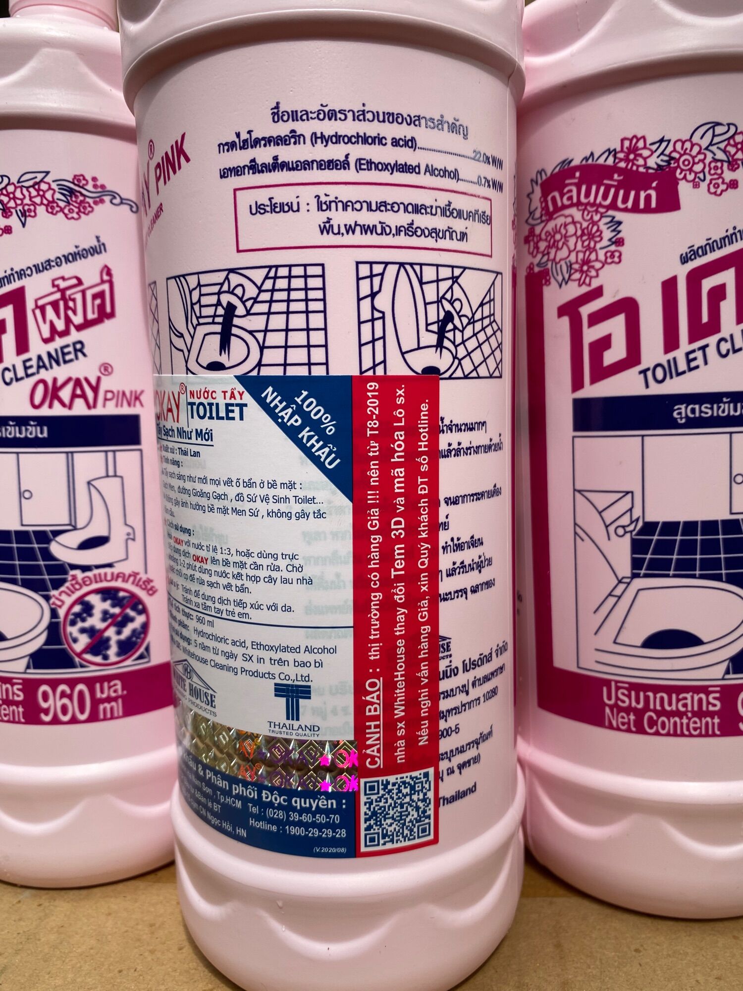 Nước Tẩy bổn cầu thái okay 960ml