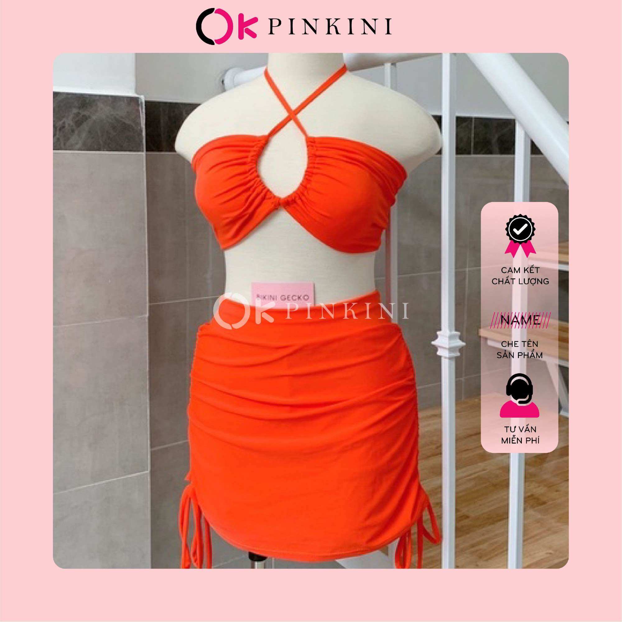 Bikini Đồ Bơi 2 Mảnh Quần Váy Kín Đáo 2M01 (Video, Ảnh Thật)