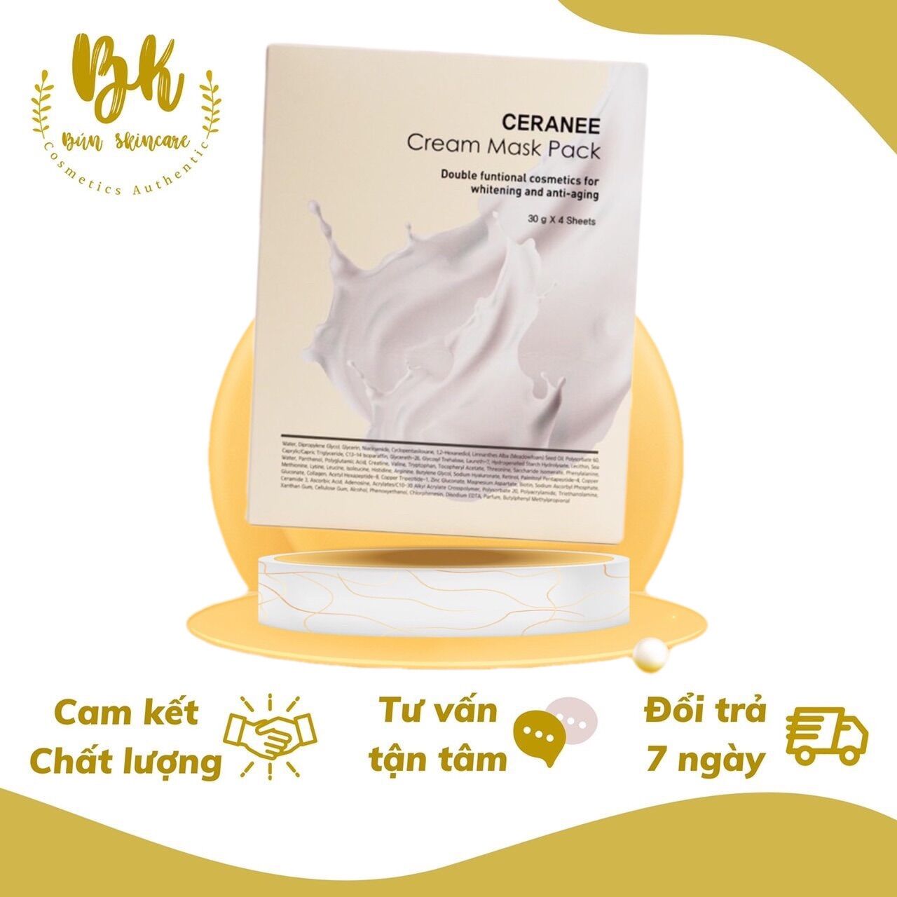 Mặt nạ dừa tươi lên men công nghệ biocell Ceranee Hàn Quốc 30g chính hãng