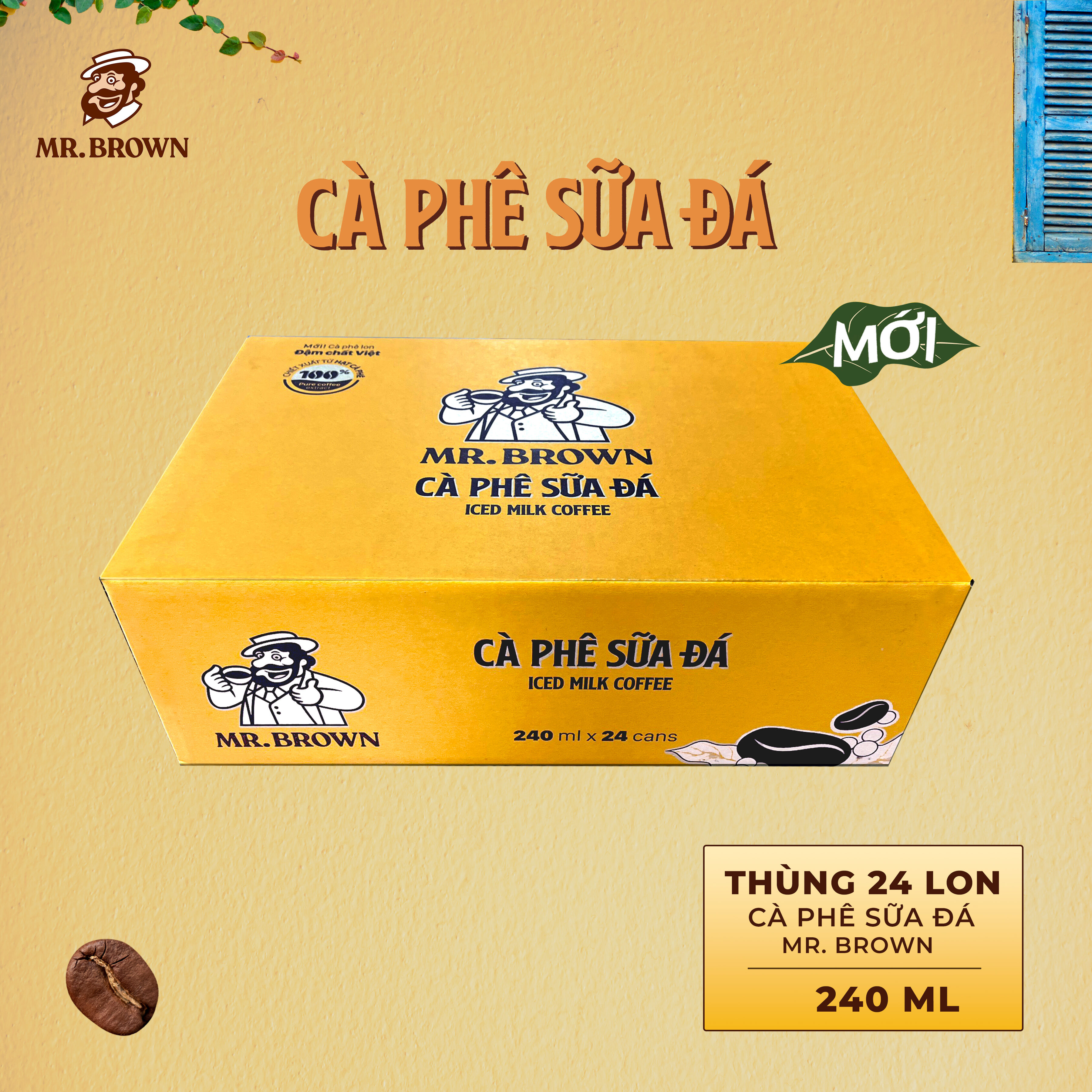 Lốc 6 lon cà phê sữa đá Mr.Brown (240ml)