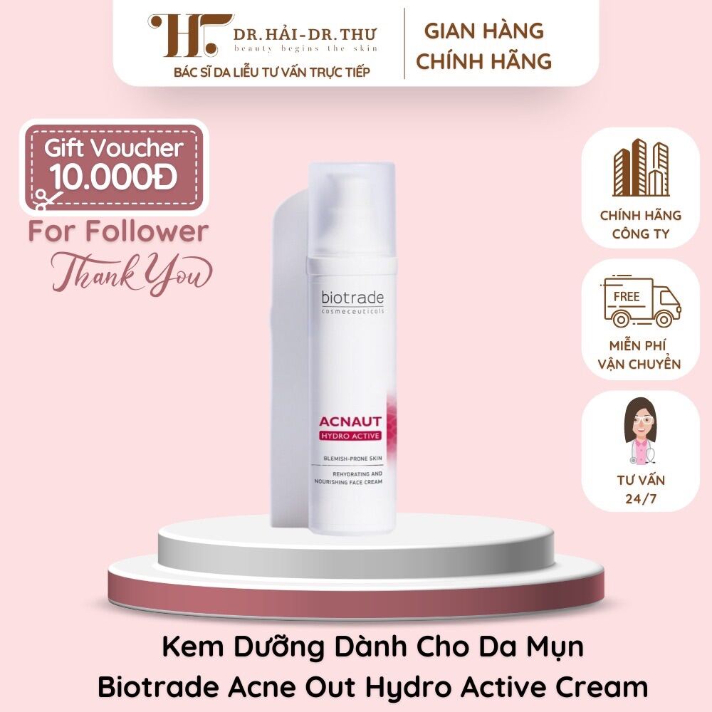 CHÍNH HÃNG Kem Dưỡng Dành Cho Da Mụn - Biotrade Acne Out Hydro Active Cream