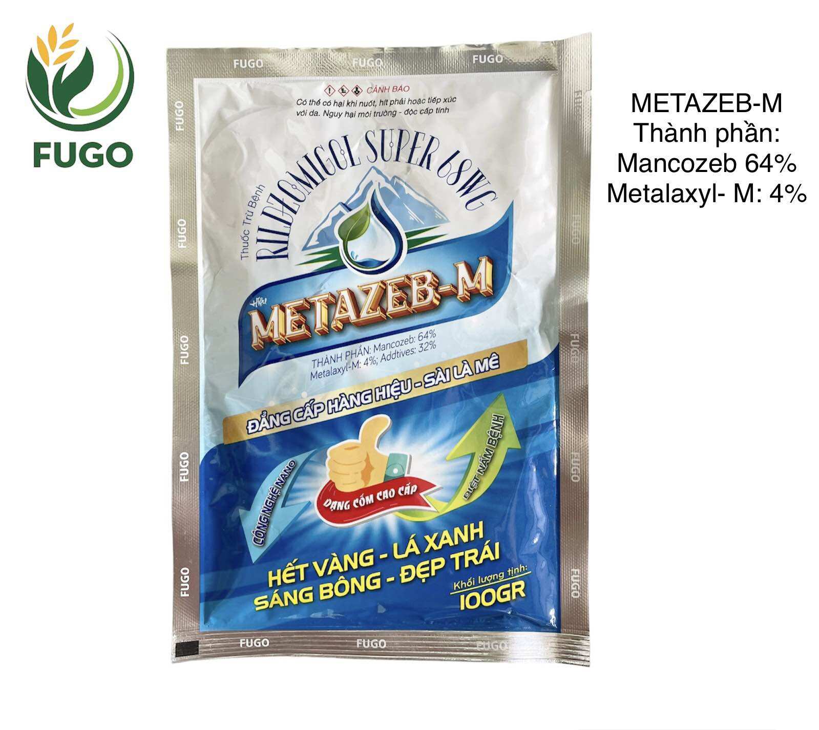 Metazeb-M [FUGO] - Ridomil gold super 68wg (mancozeb 64%+ metalaxyl-M 4%) gói 100g