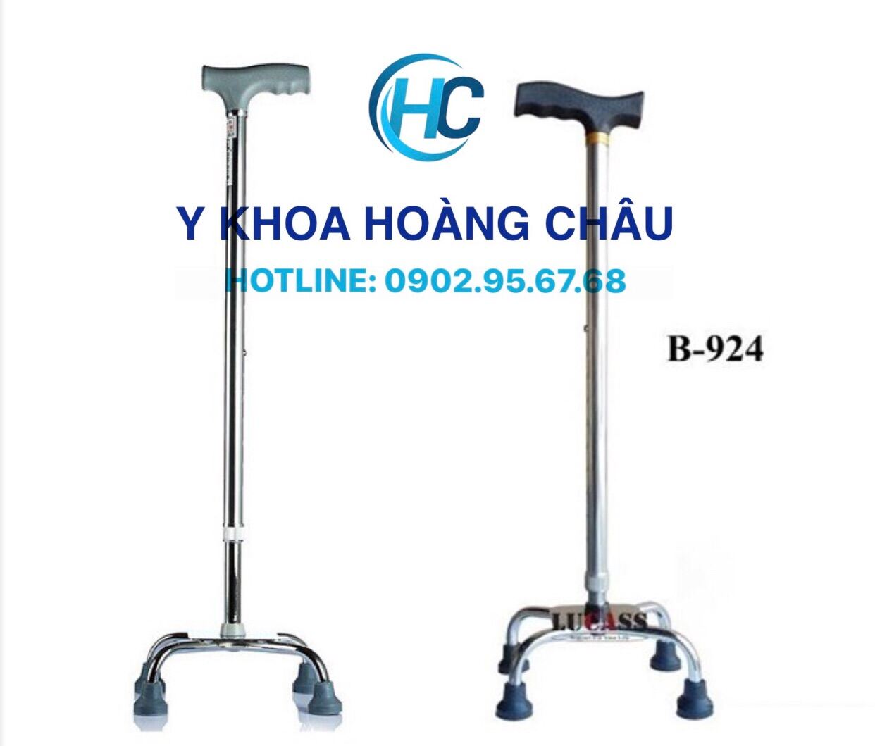 [CHÍNH HÃNG] Gậy 4 Chân Thấp Lucass B-924 (Có Thể Tăng Giảm Chiều Cao)