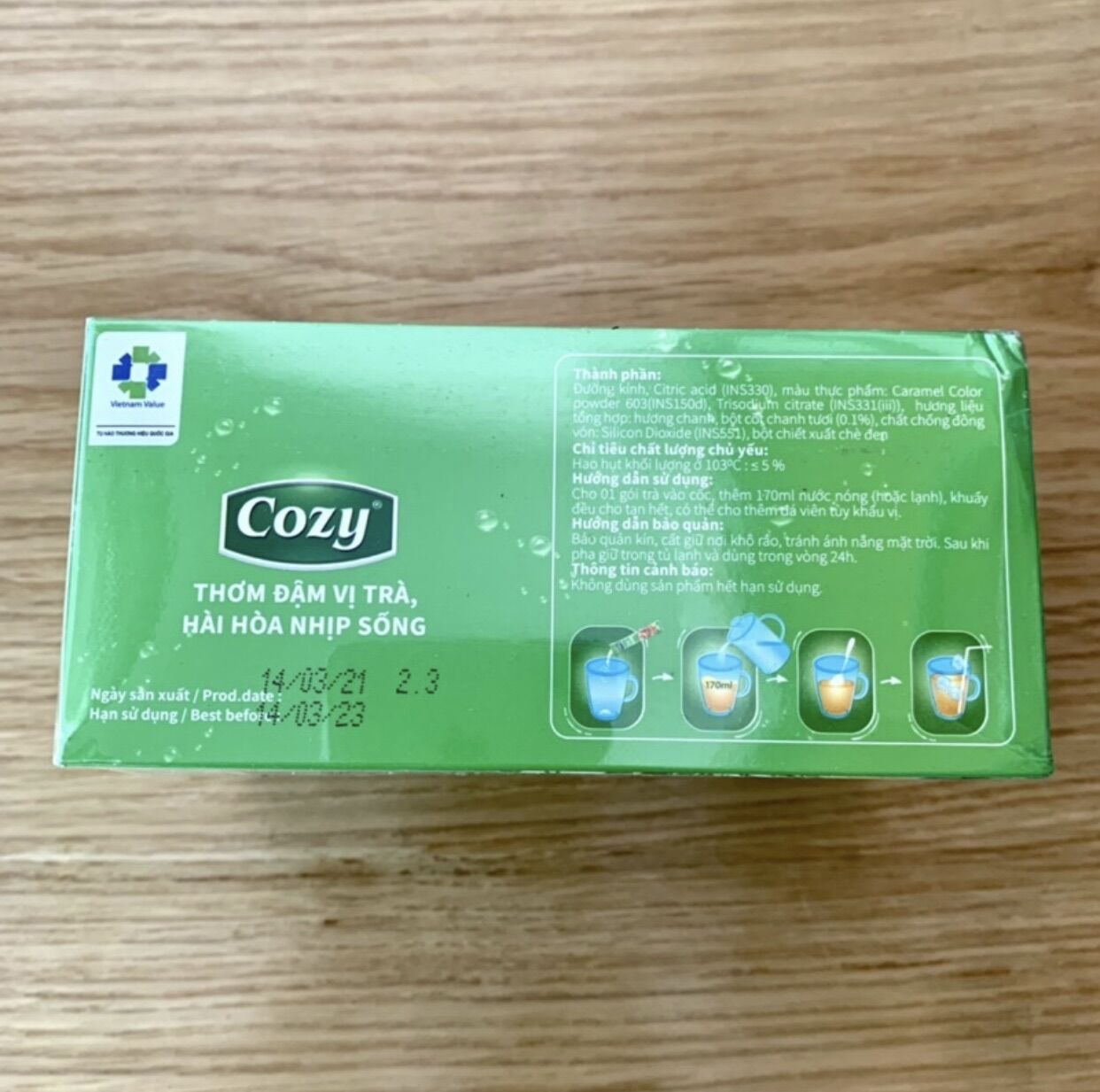 Trà Cozy Chanh Hoà Tan (18 gói x15g)