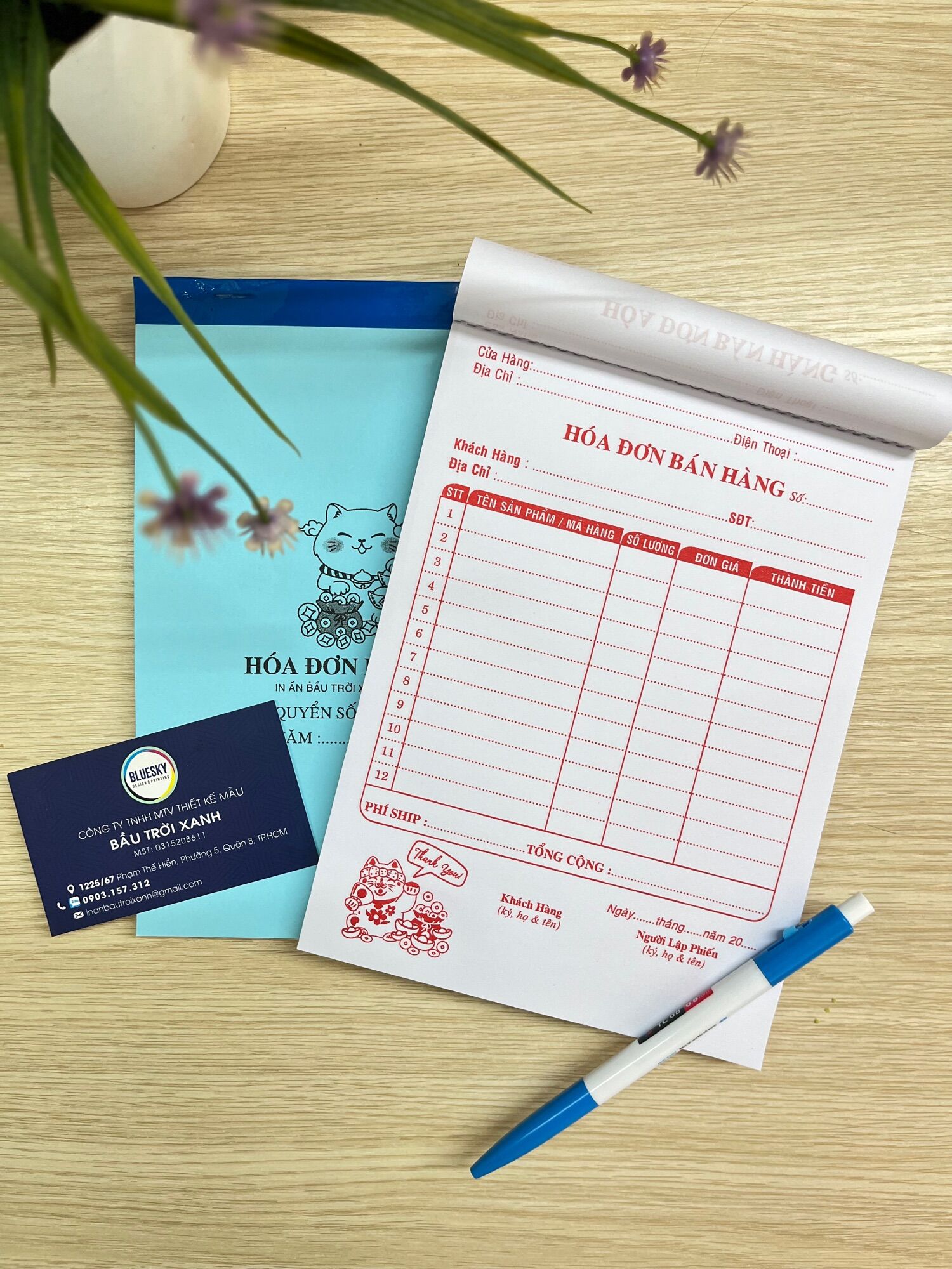 Hóa đơn bán lẻ a5 1 liên 100 tờ/quyển