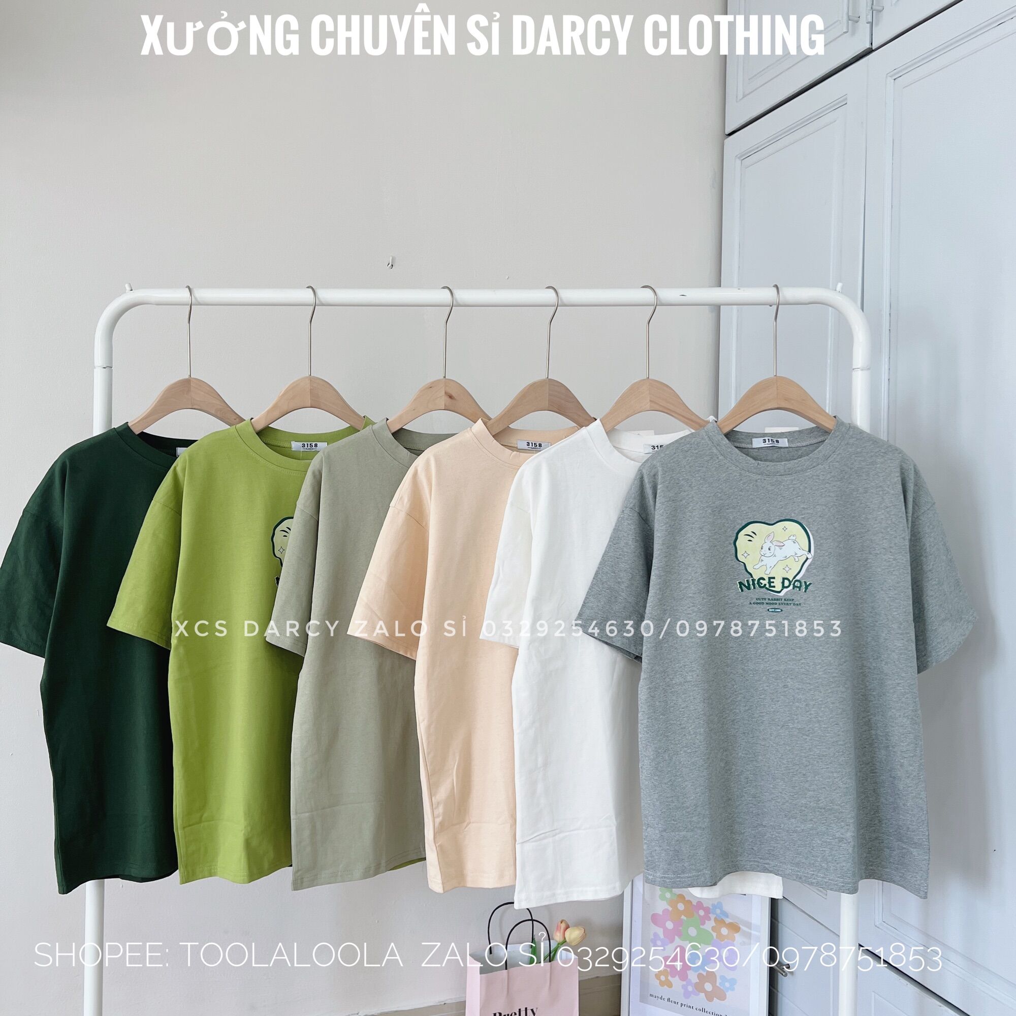 ÁO THUN 3158 thỏ nice day chất cotton khô