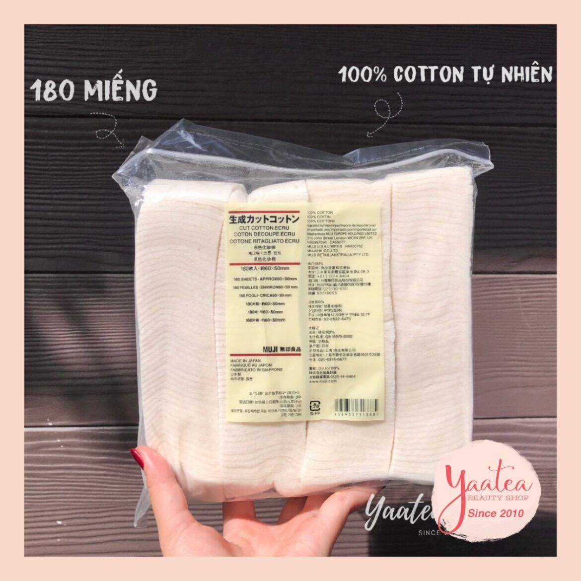Bông tẩy trang Muji 180 miếng