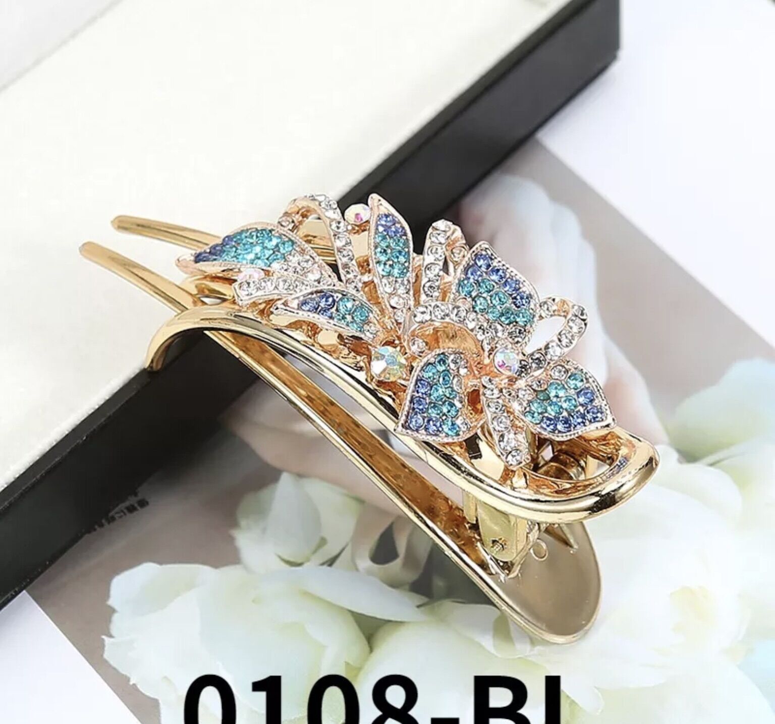 Kẹp mỏ vịt đính đá