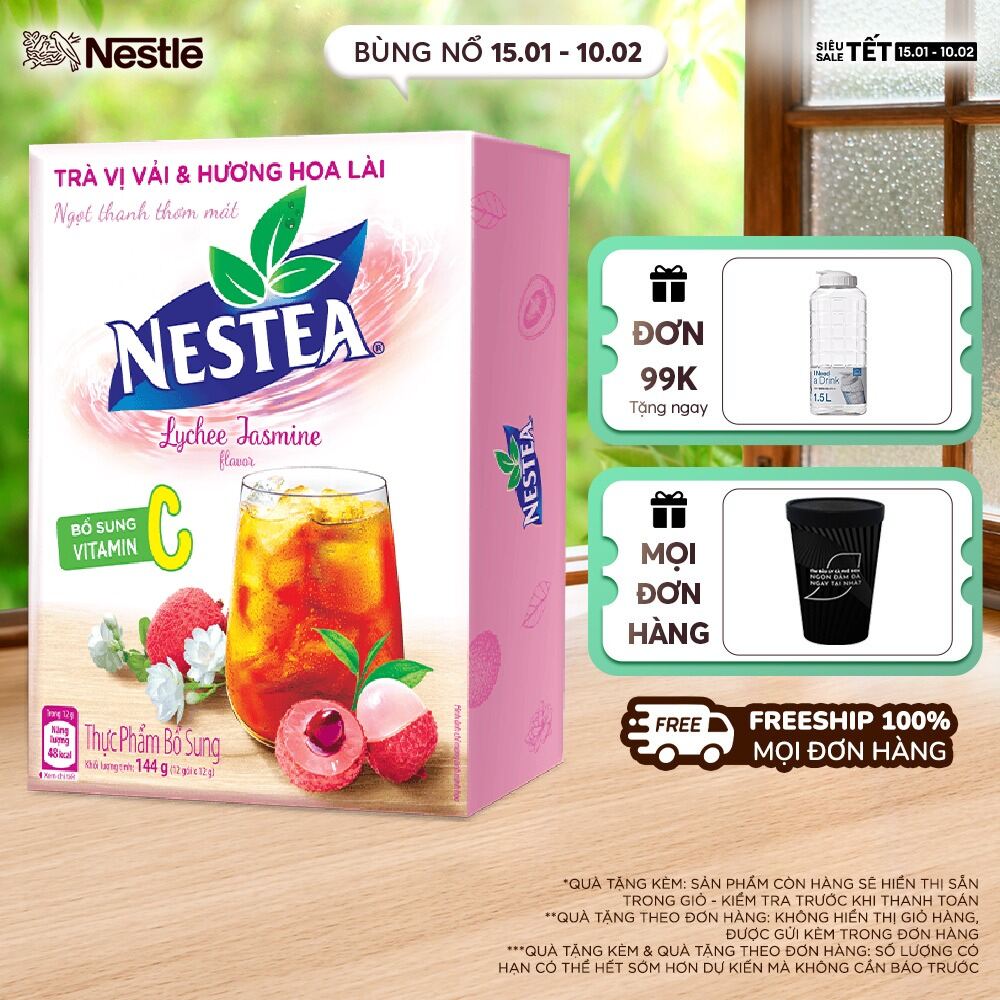 [ƯU ĐÃI THÁNG 2] Trà NESTEA vị Vải & Hương Hoa Lài (1 gói x 1g)