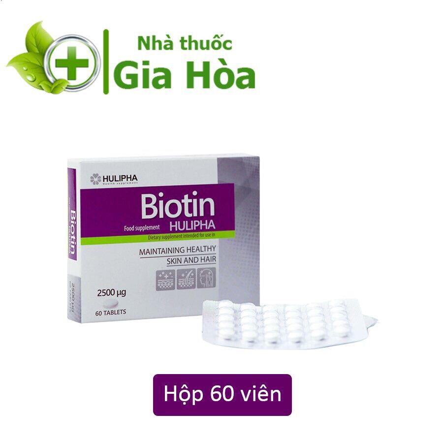 Viên uống Biotin Hulipha bổ sung vitamin H, giúp giảm rụng tóc, đẹp da