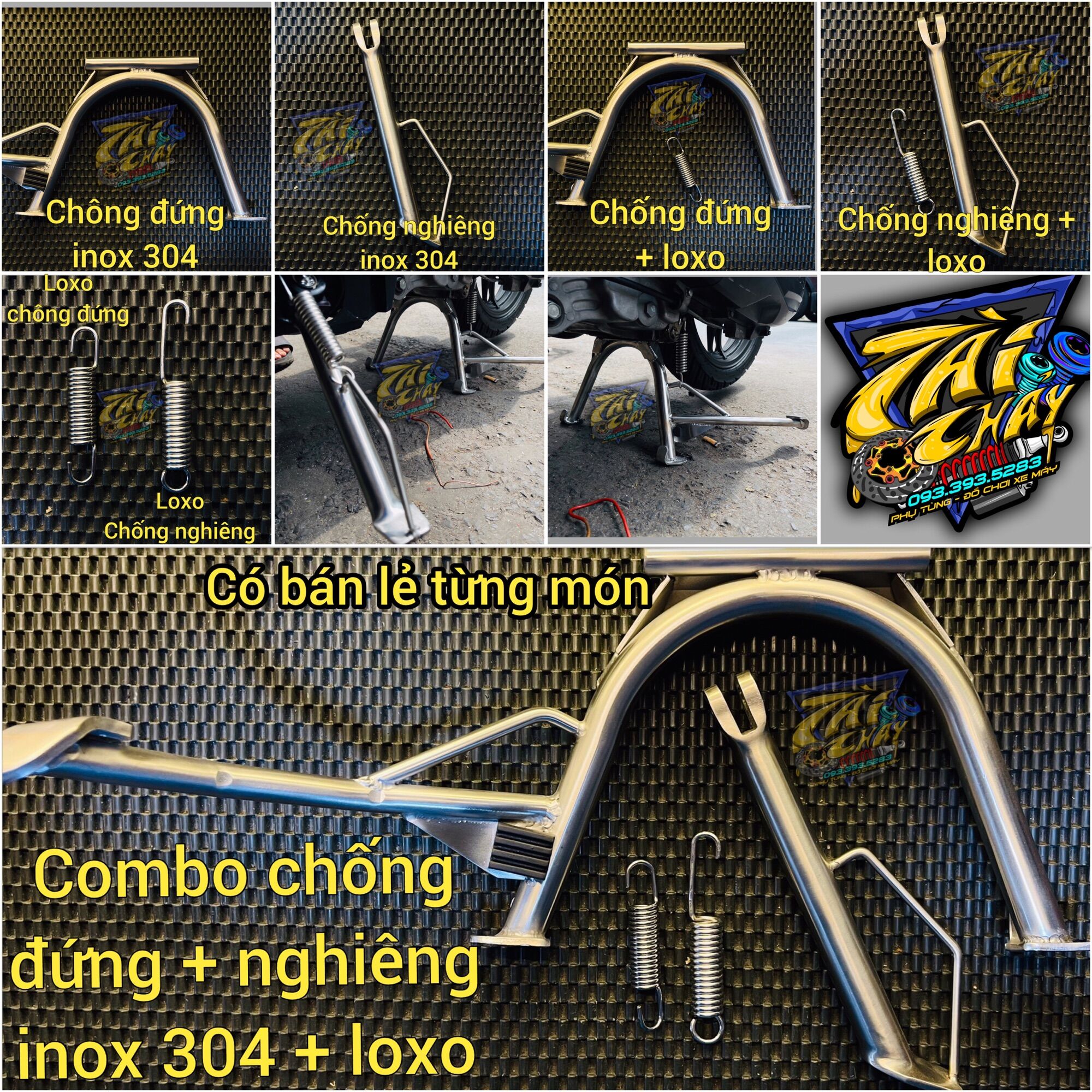 Combo chống đứng + chông nghiêng inox 304 vario / ab 13 - 202