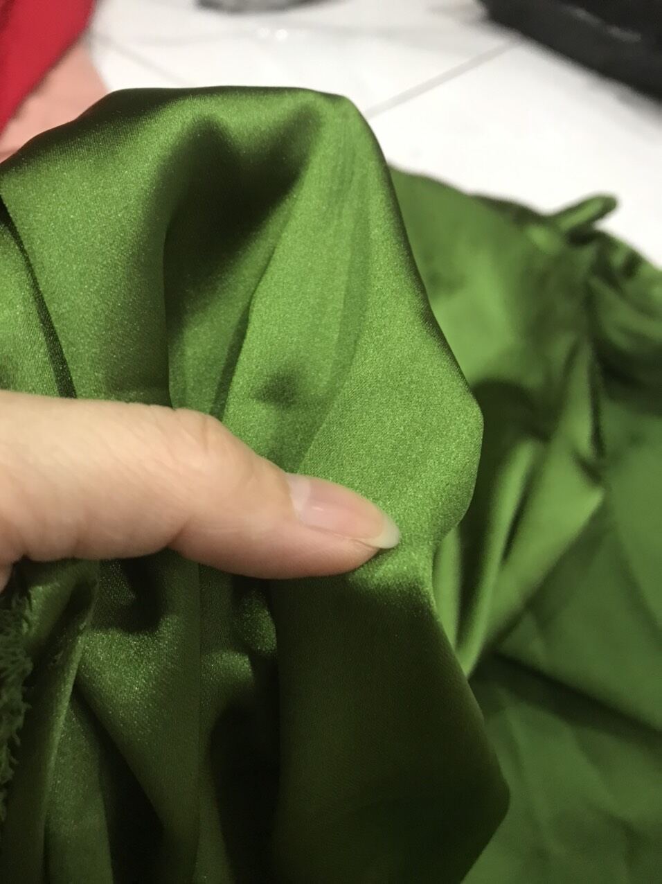 vải lụa phi hàn màu xanh _( khổ 1m5)co dãn dày vừa mềm đẹp