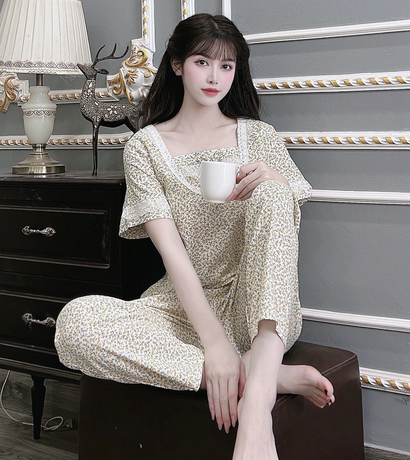 Đồ bộ mặc nhà nữ vải kate