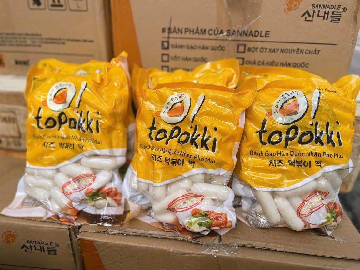 Bánh gạo tokbokki nhân phô mai hàn quốc bich 500gr