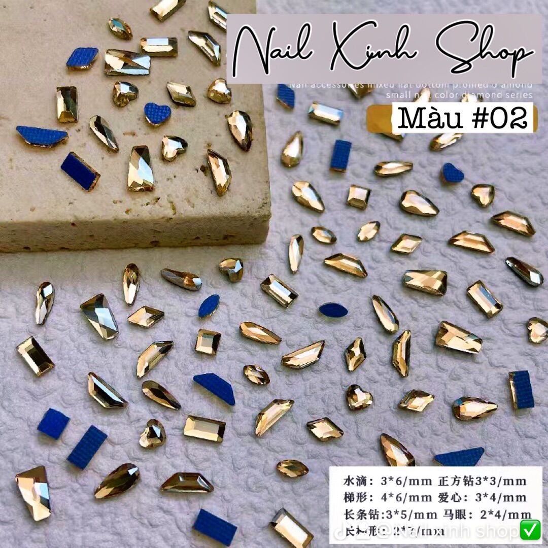 set 50 charm đá nail ( đá sáng loại 1 )