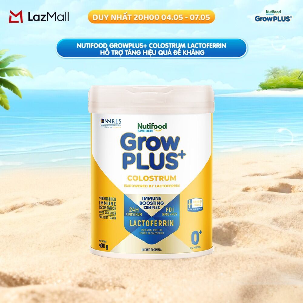 Sữa bột Nutifood Sweden GrowPLUS+ Colostrum Lactoferrin 0+ 400g