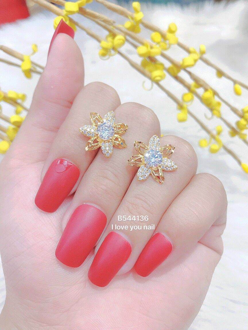 Bông tai nữ mạ vàng hoa sao phong cách dễ thương trẻ trung 140621