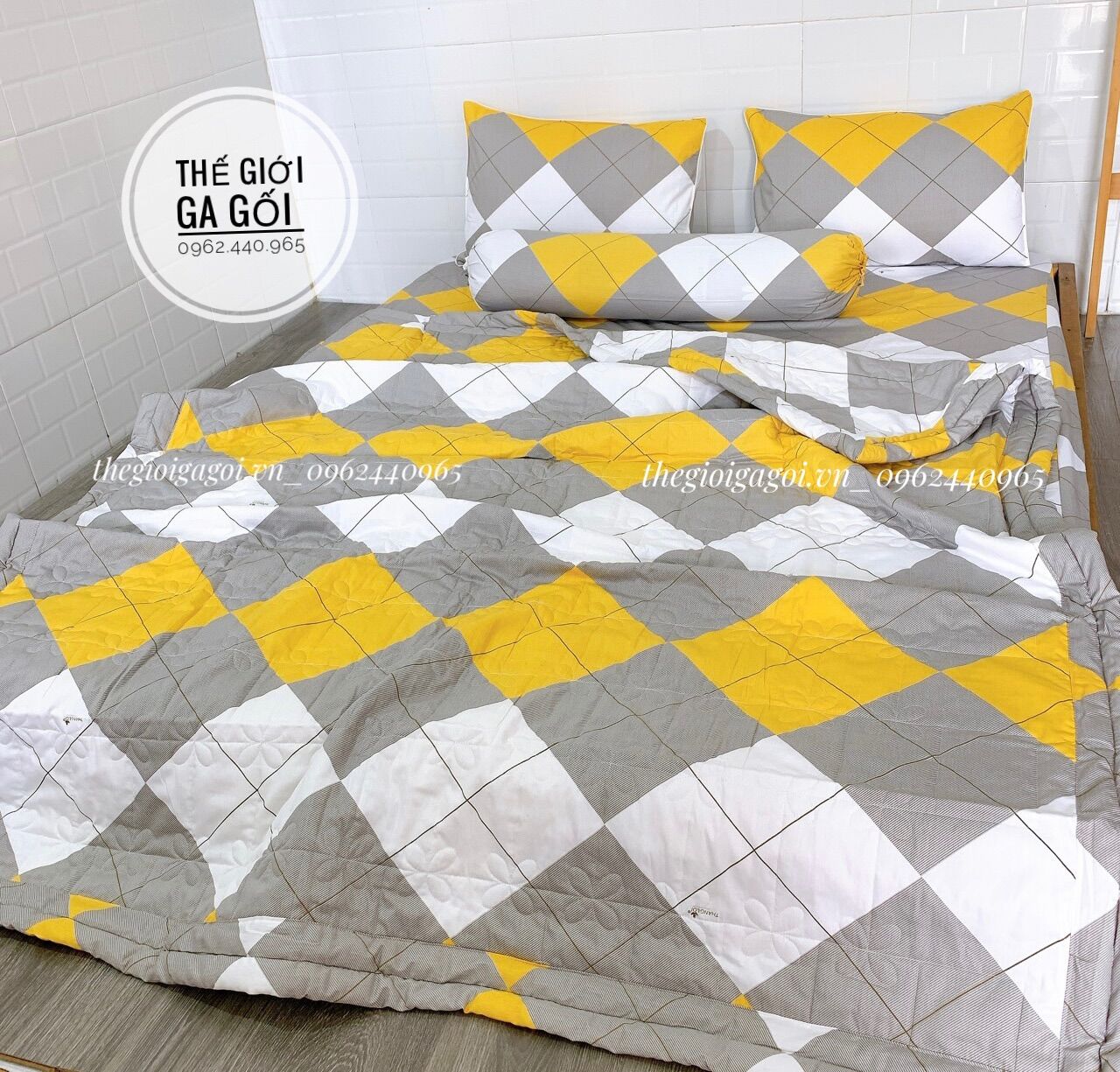 Bộ Drap Cotton Thắng lợi hàng chuẩn có in Logo