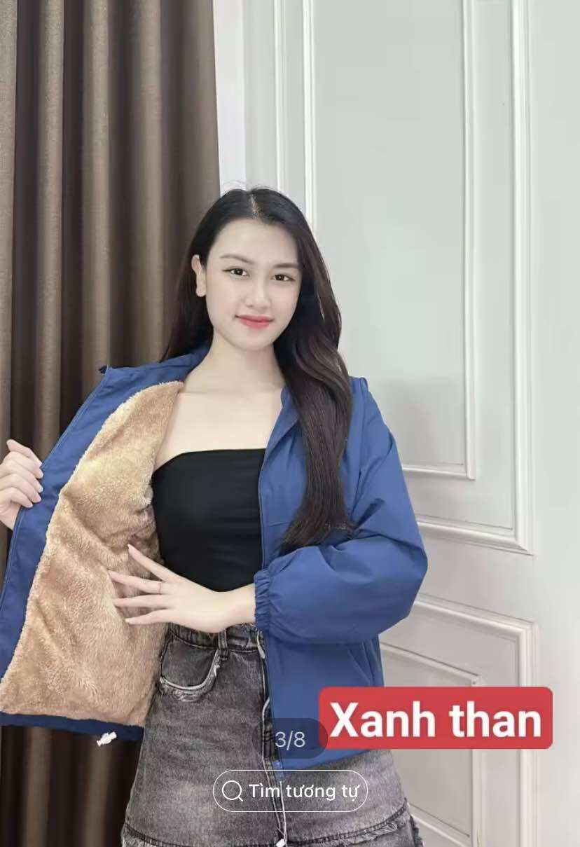 Áo gió nữ lót lông chống thấm nước cao cấp