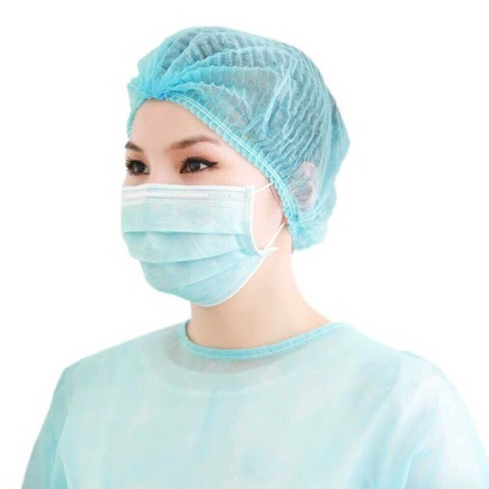 Bịch 100 cái bao trùm tóc (Nón giấy y tế/ nón con sâu)