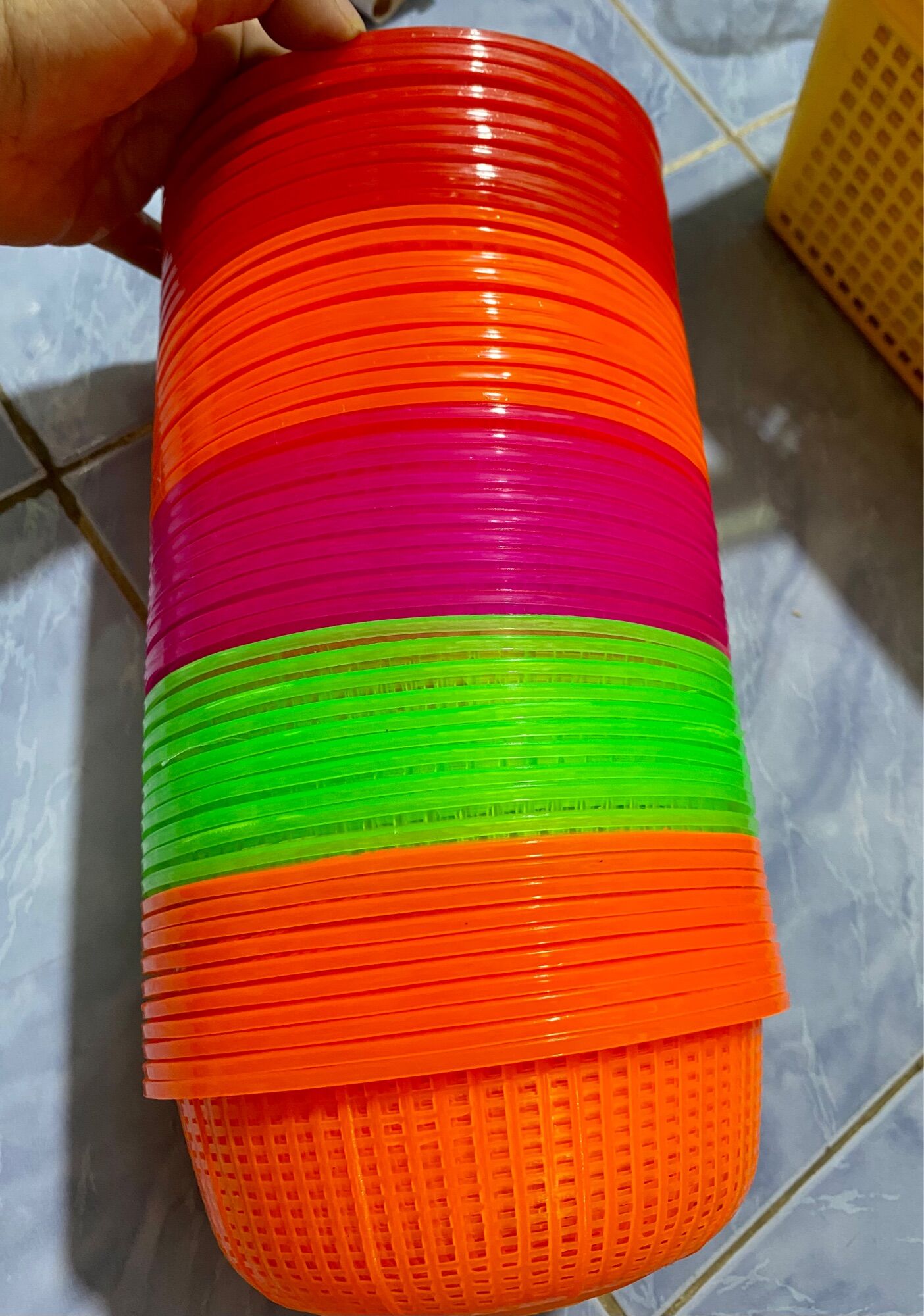 🔥 Set 10 Rổ Con NHỎ XÍU, Mini, Nhựa Dẻo (Rộng 13cm)