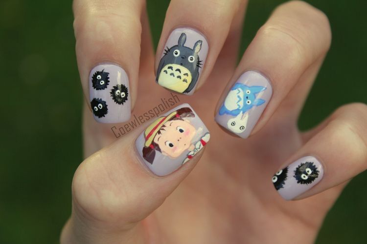 Nail box vẽ TOToro thiết kế theo size móng khách ib gửi size