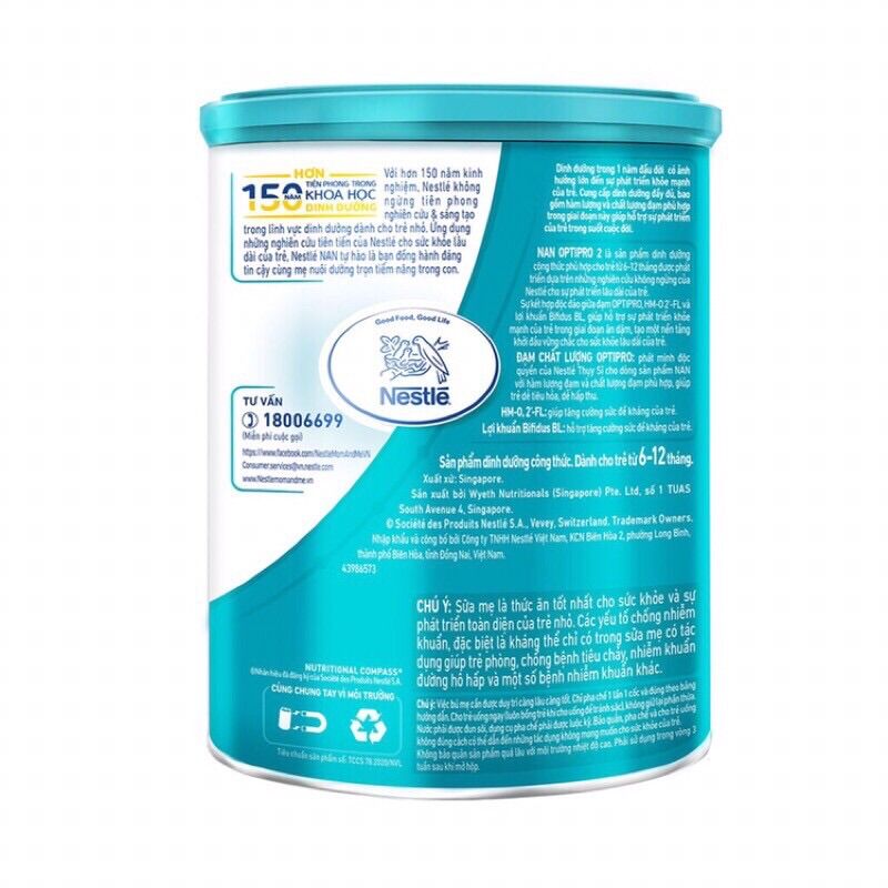 Sữa Bột Nestle Nan Optipro HMO 2 - Hộp 900