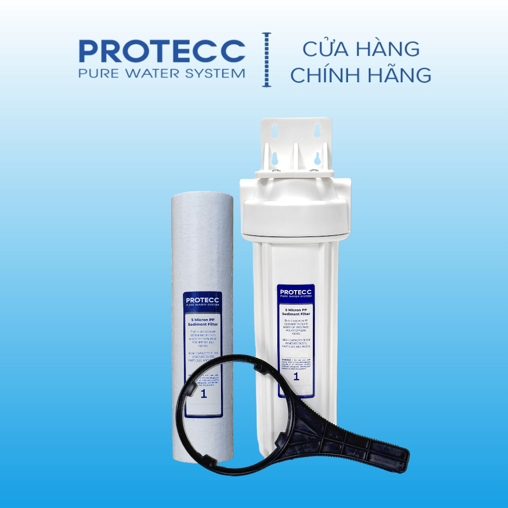 Bộ đơn lọc thô 10 inch - bộ cốc đơn 10 inch - đầy đủ tay vặn - lõi đi kèm