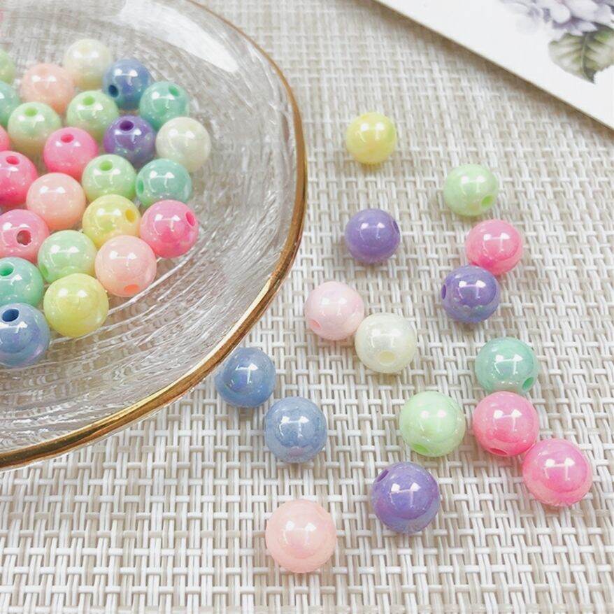 Hạt Tròn nhựa  Bằng Acrylic Màu Sắc 6-10mm Dùng Làm Vòng Tay DIY