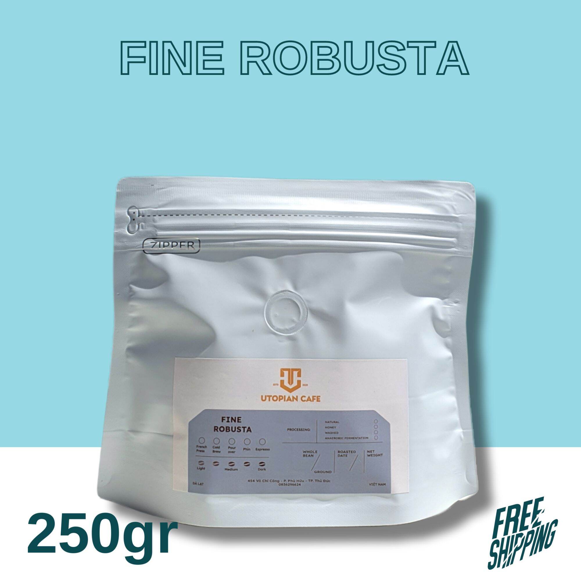 250Gr- Cà Phê Fine Robusta từ Lâm Đồng - Dòng cà phê đặc biệt dành cho pha phin Espresso Cold Brew