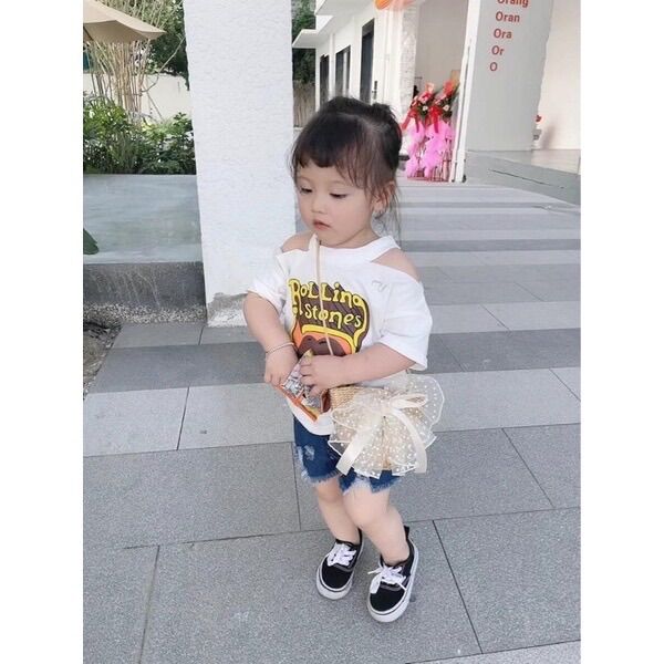 Túi cói mini đi biển cho bé gái
