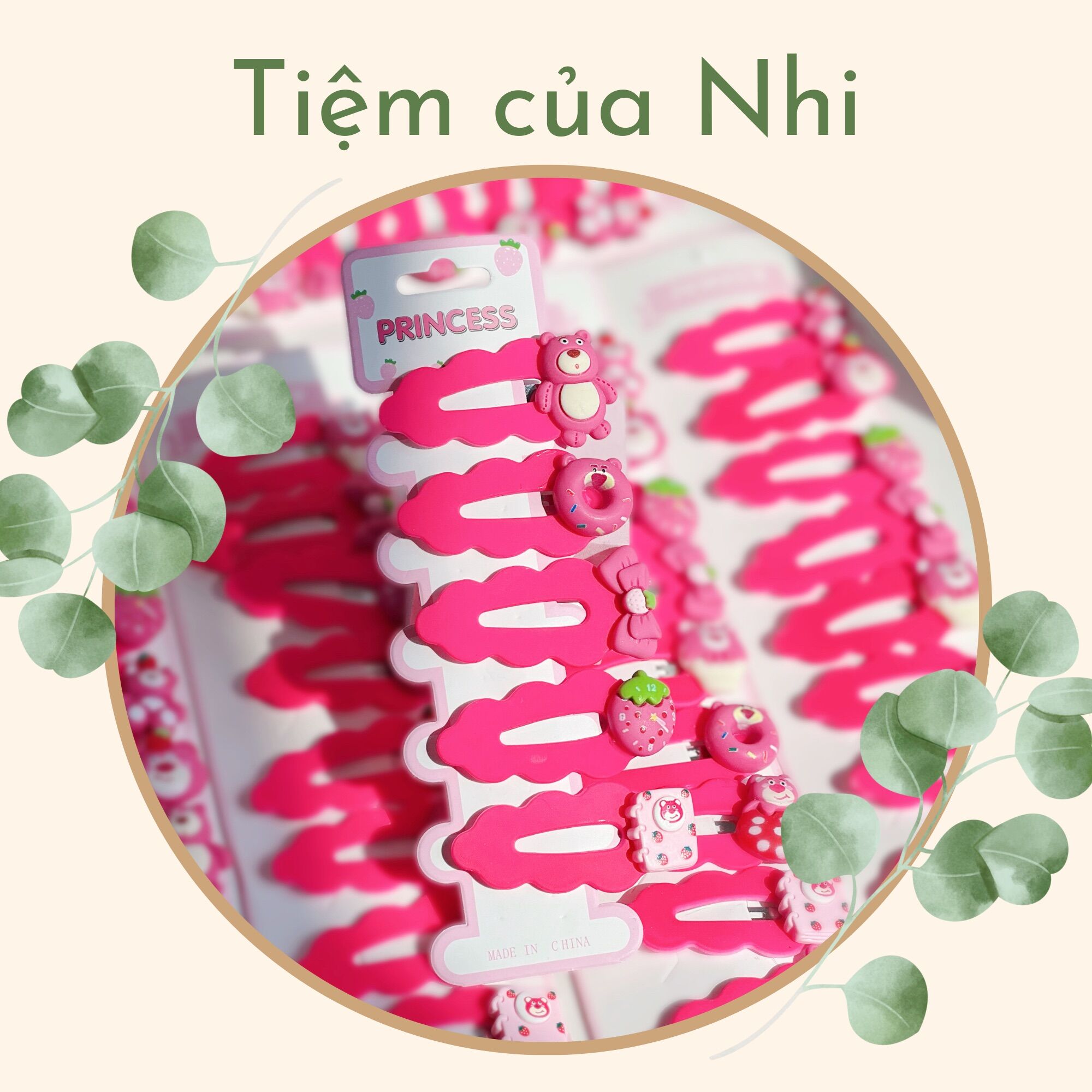 Kẹp tóc mái gấu dâu lotso