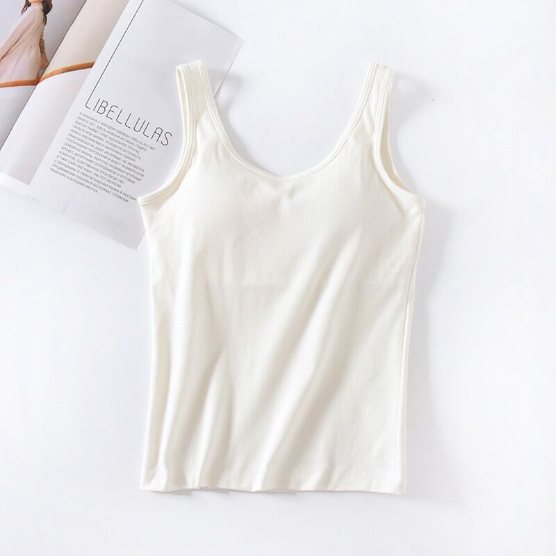 Áo 3 lỗ cotton có mút ngực [ảnh thật]