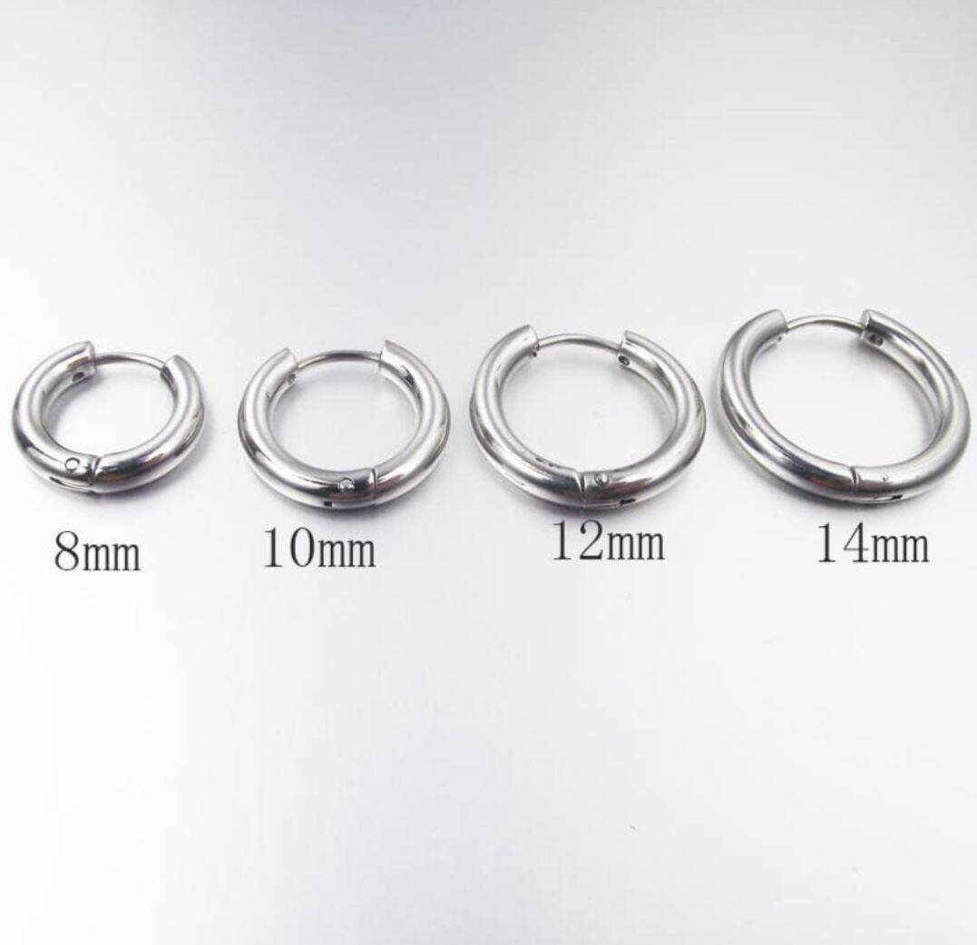 Khuyên Tai Tròn - Khuyên thép y tế không gỉ - Khuyên tai tròn bạc, vàng, đen