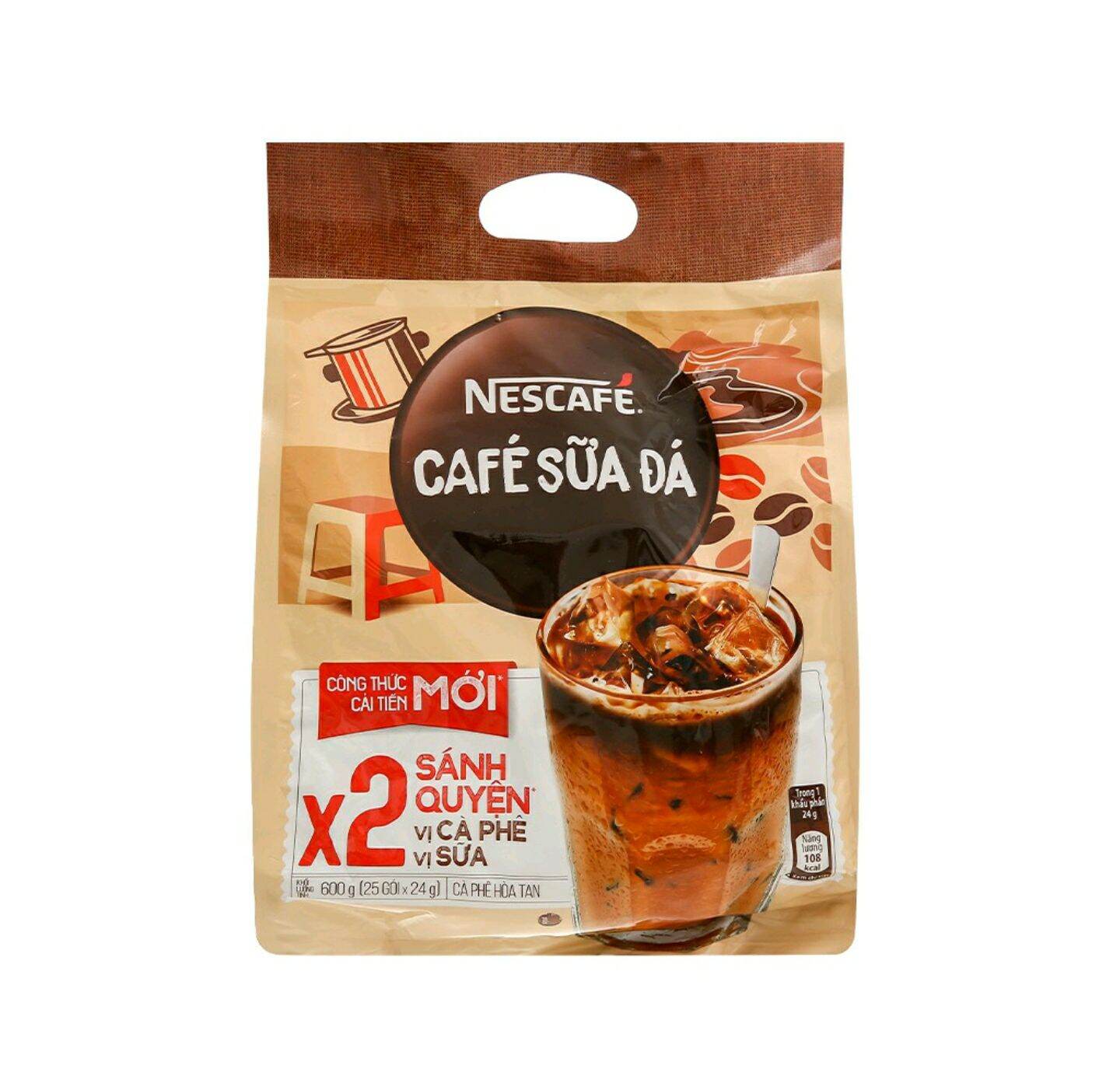 [HCM] Cà phê sữa đá NesCafé nhân đôi sánh quyện 600g (25 gói x 24g)