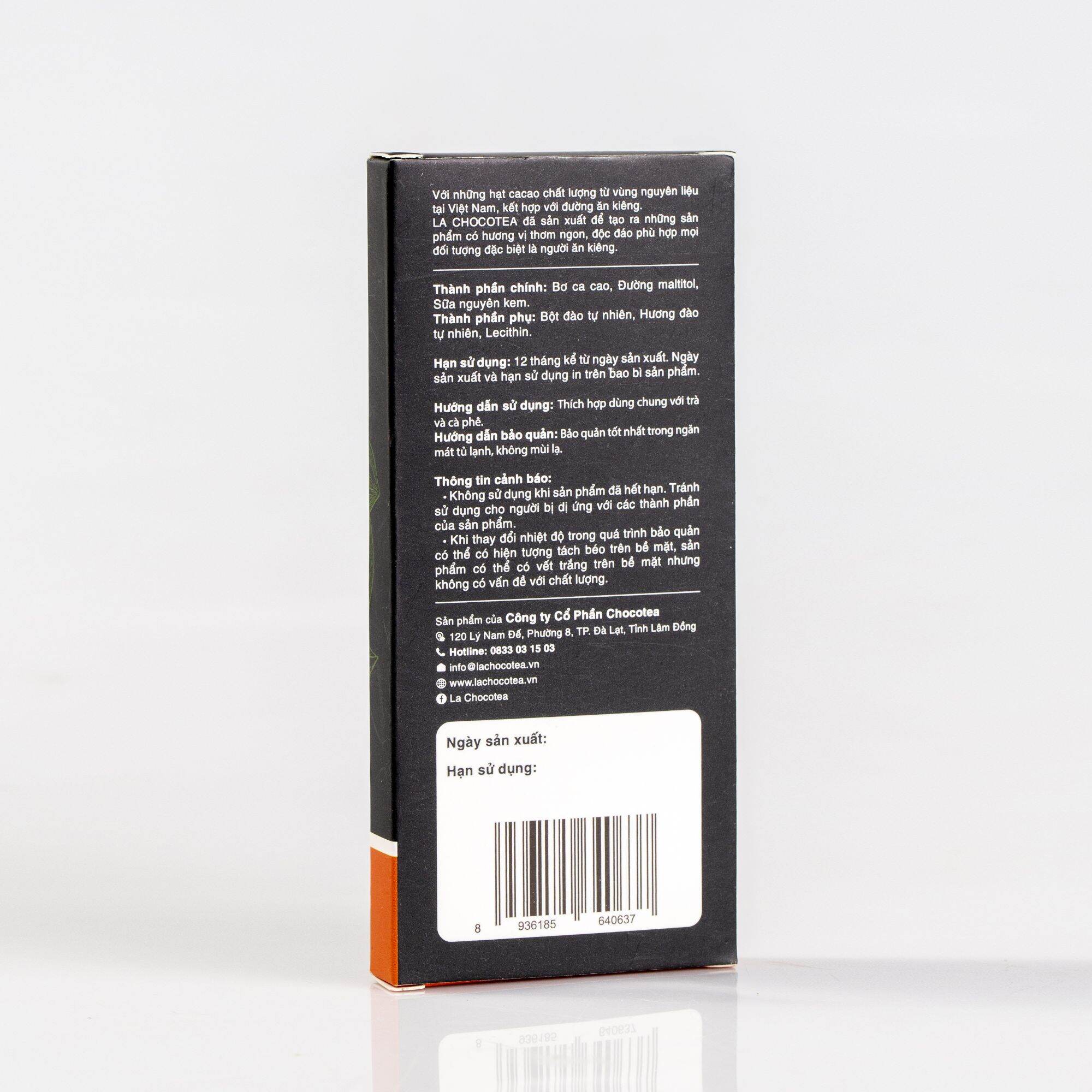 La Chocotea Sugar Free Peach Chocolate 40g