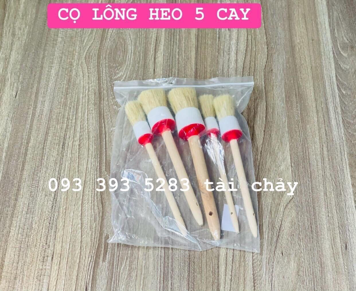 Bộ cọ lông heo 5 cây rửa xe