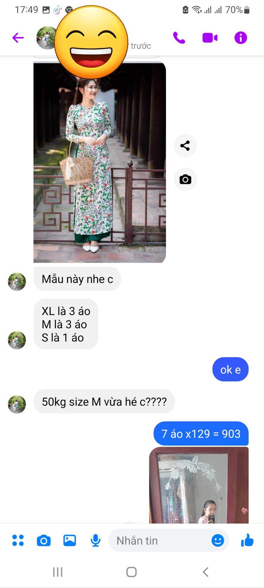 Áo dài lụa nhật hoa nhí ( không kèm quần )
