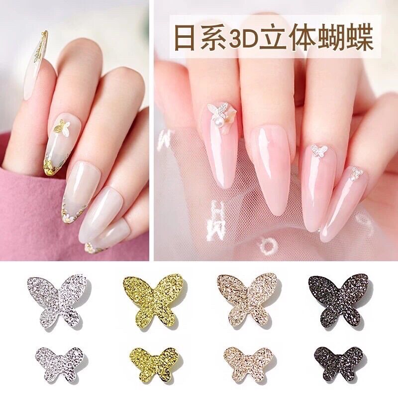 Charm bướm 3d, phụ kiện Nail