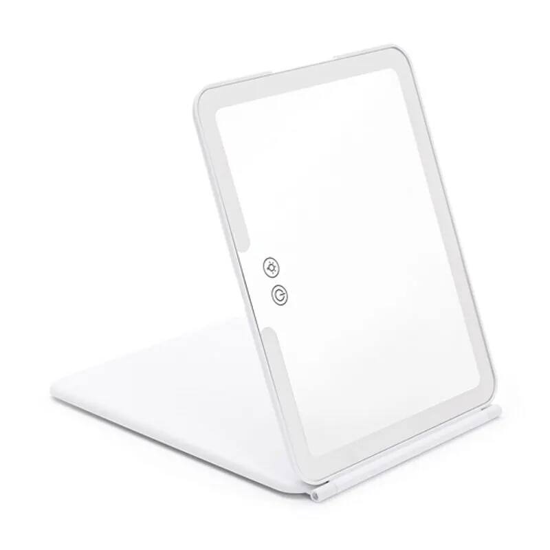 Led trang điểm di động gương với ánh sáng USB có thể sạc lại với 1500mAh pin lithium màn hình cảm ứng mờ gương trang điểm