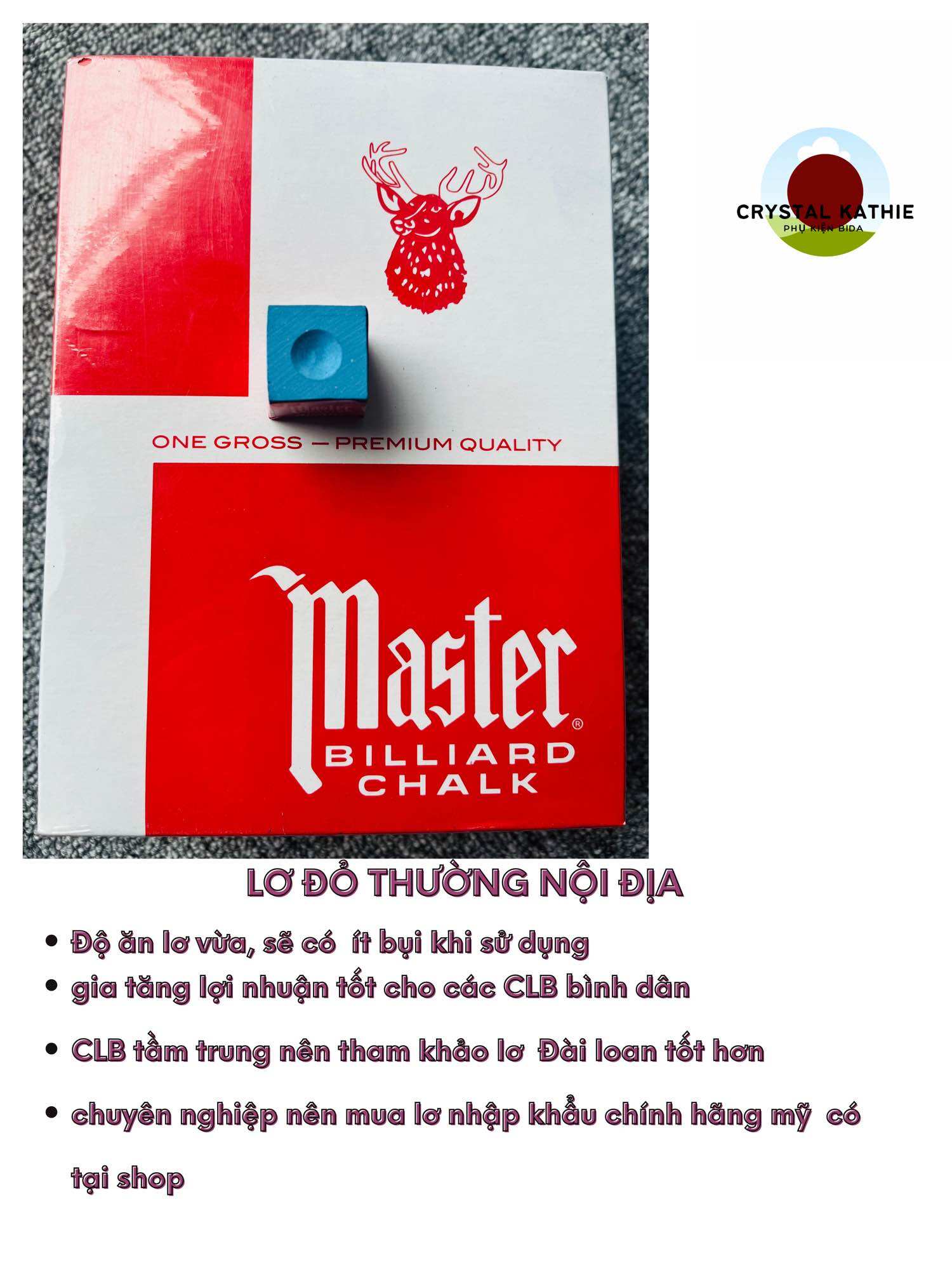 Lơ bida đỏ master bình dân nội địa -hộp /144v