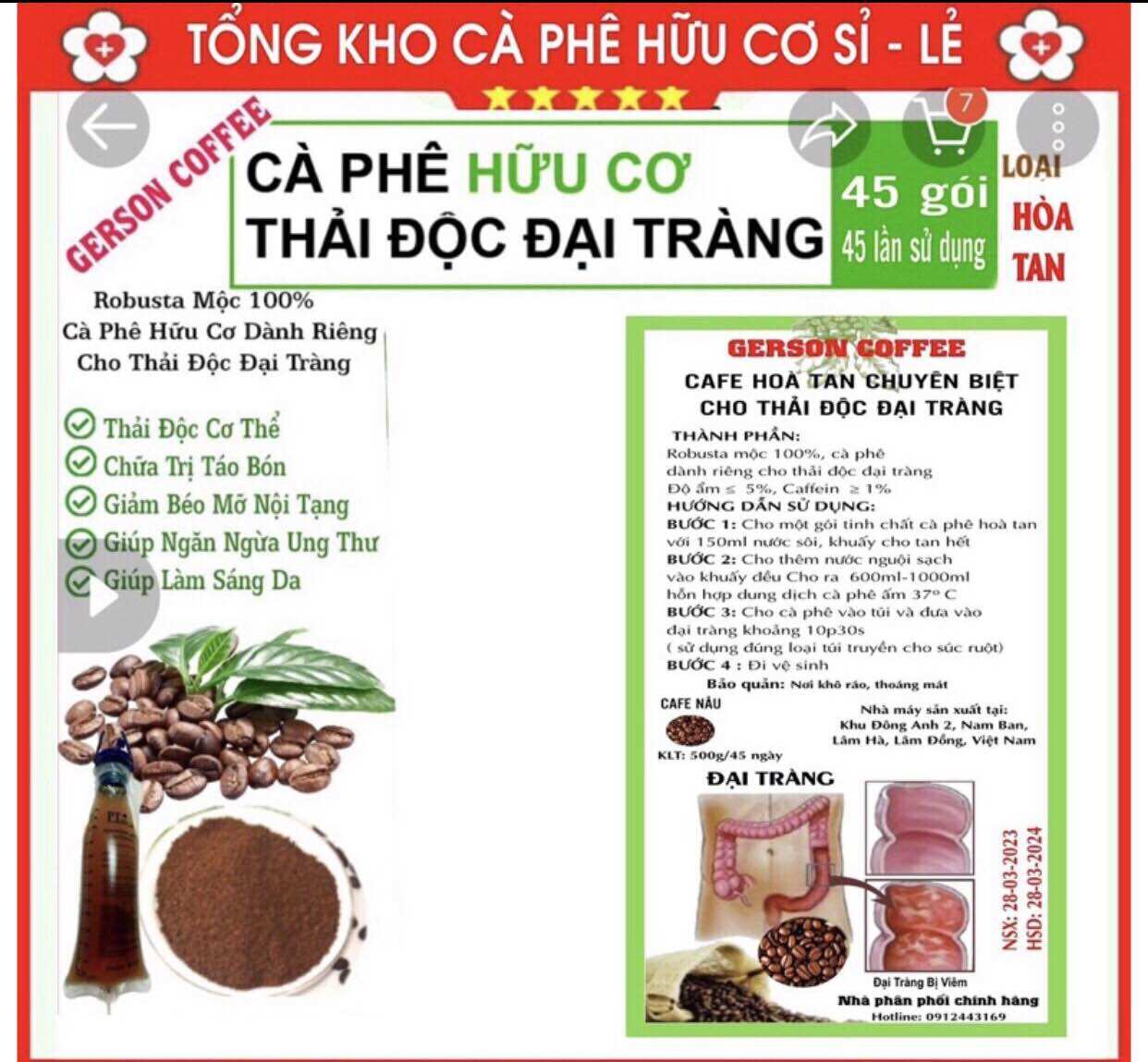 Caphe Hoà tan dạng gói - SIÊU TIỆN LỢI( 90 gói/ 90 lần Thải độc)